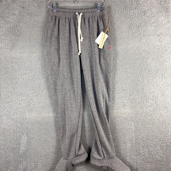 Feejays Pants Mens Small Gray Drawstring Super Soft Fleece Footed‎ Lounge Pajama - Picture 1 of 13